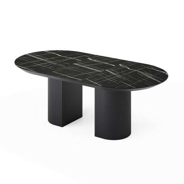 Раздвижной обеденный стол Рана черного цвета