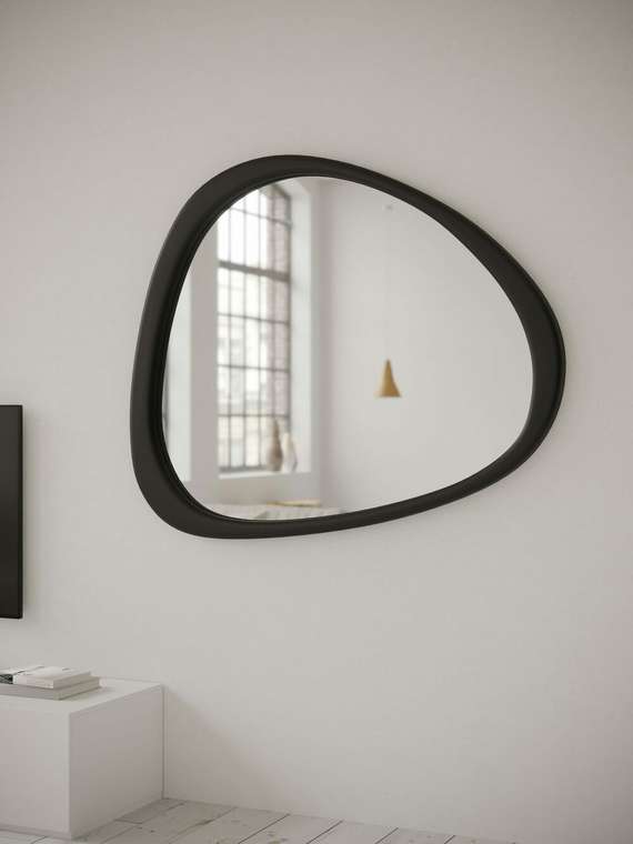 Настенное зеркало Asym 68х84 черного цвета