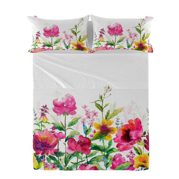 Простынь верхняя Cassia 160x270 бело-розового цвета