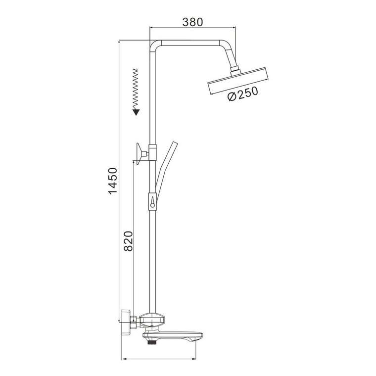 Душевая система Rose R3936C, белый