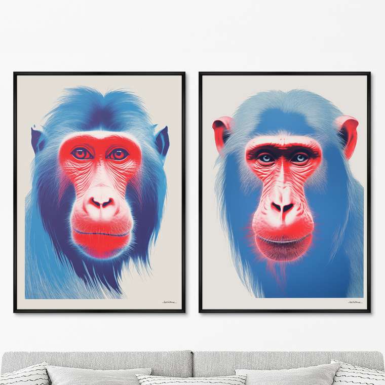 Набор из двух репродукций картин The Monkeys, 2024г.