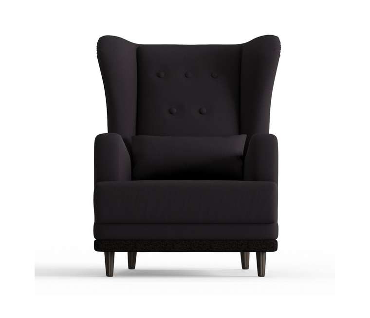 Кресло Лорд в обивке из велюра черного цвета