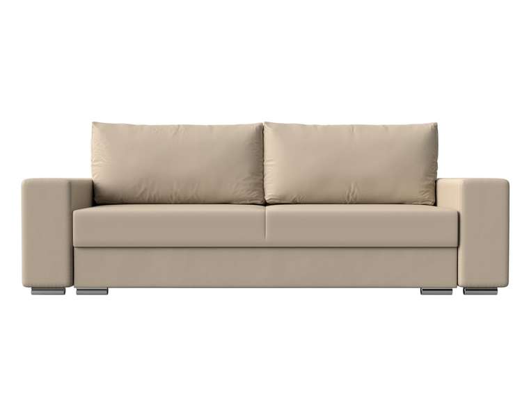 Прямой диван-кровать Дрезден бежевого цвета (экокожа)