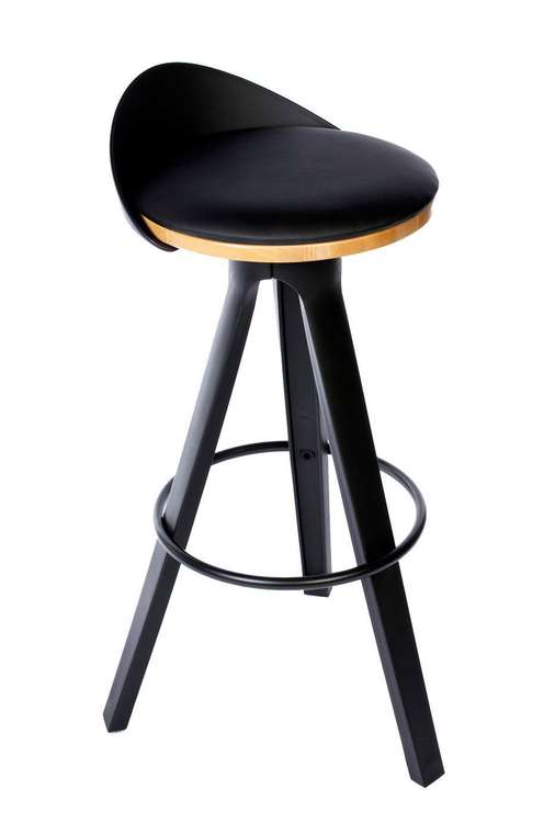 Барный стул Trio черного цвета