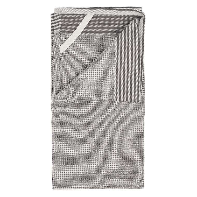 Набор из двух вафельных полотенец с контрастным кантом Essential 50х70 серого цвета