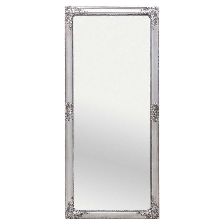 Настенное зеркало 72х162 серебряного цвета