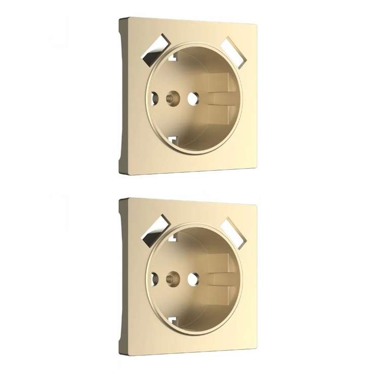 W1179511/ Накладка для розетки USB (шампань) - комплект 2 шт. W1179511 Встраиваемые механизмы серебряный рифленый