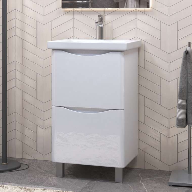 Тумба под раковину Glem 50 белого цвета