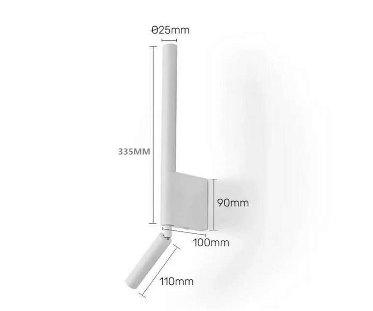 Настенный светильник Прани белый w10*2,5 h44,5 Led 3W+5W (3000K)