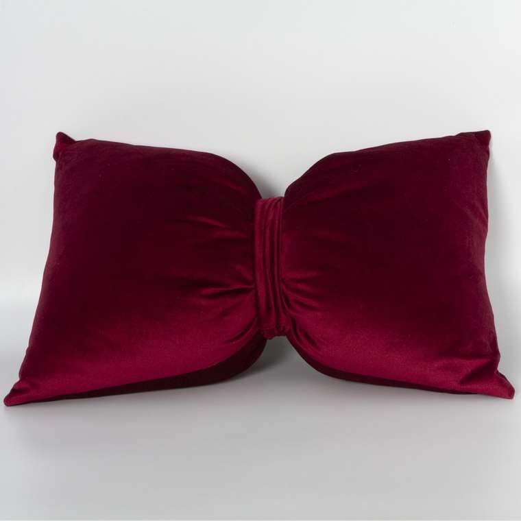 Подушка декоративная Бант бордового цвета