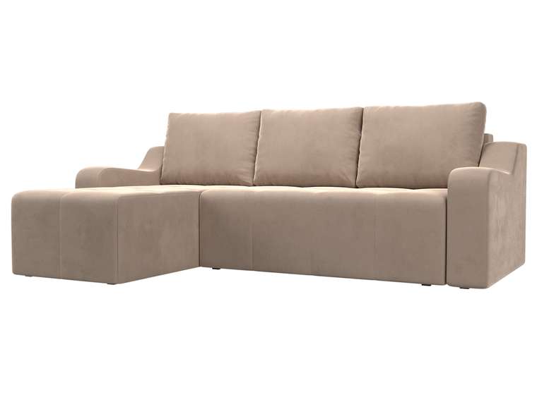 Угловой диван-кровать Элида бежевого цвета левый угол