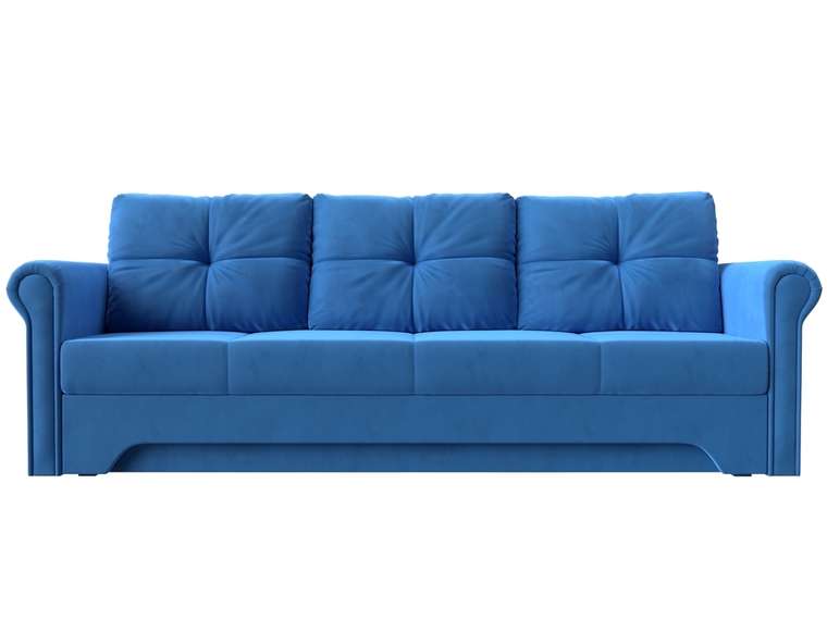 Прямой диван-кровать Европа темно-голубого цвета