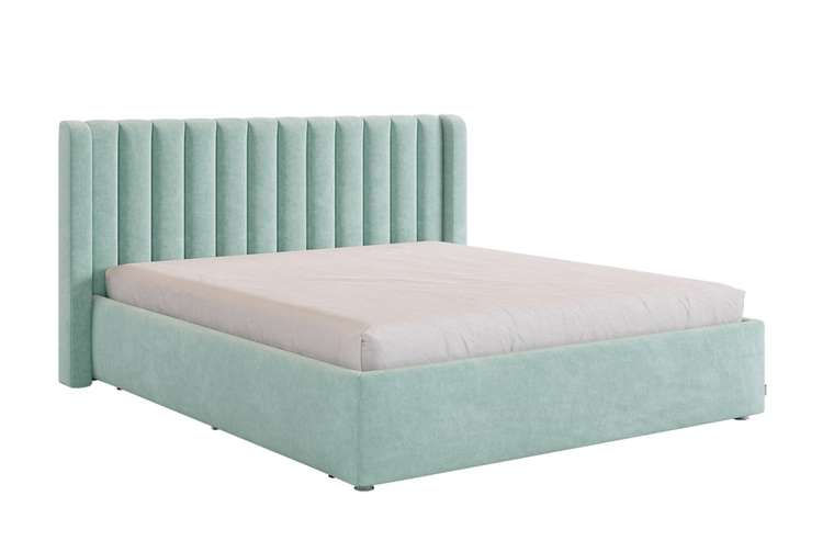 Кровать без подъемного механизма Ева 160х200 бирюзового цвета