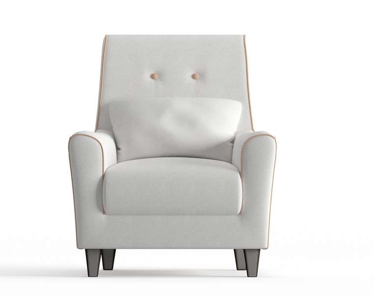 Кресло Мерлин в обивке из велюра белого цвета