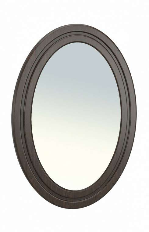 Зеркало настенное Монблан овальное в раме темно-коричневого цвета