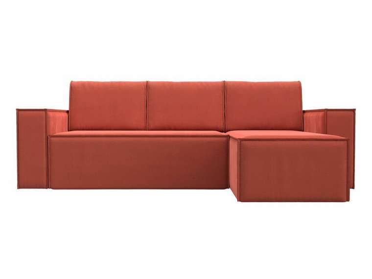 Угловой диван-кровать Куба кораллового цвета правый угол