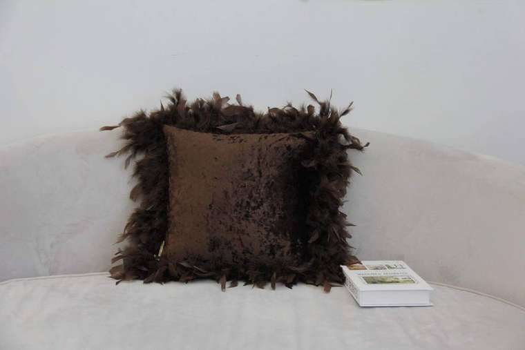 Чехол для подушки Бурлеск 40х40 темно-коричневого цвета