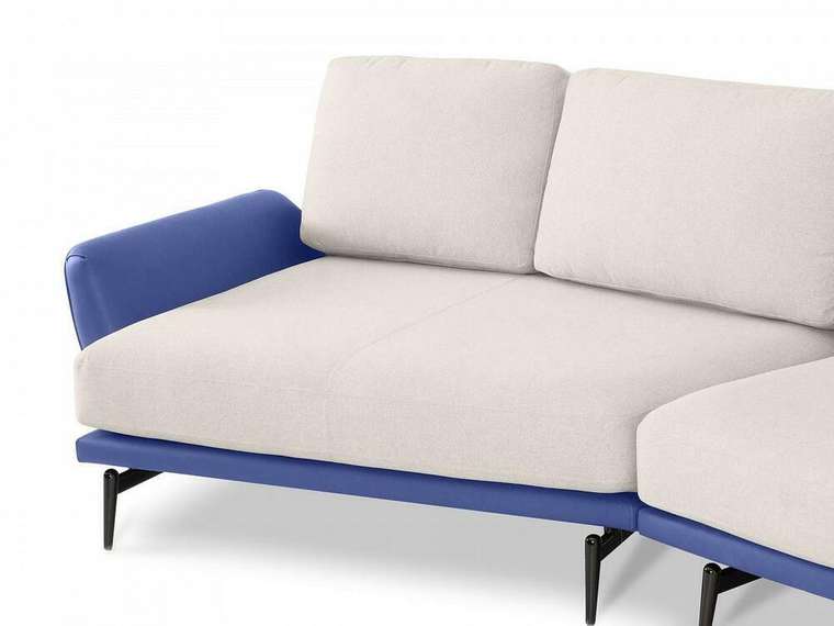 Угловой диван Ispani бело-синего цвета