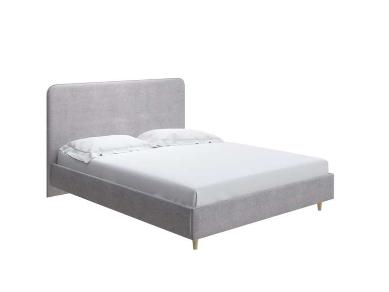 Кровать Mia 160х200 светло-серого цвета