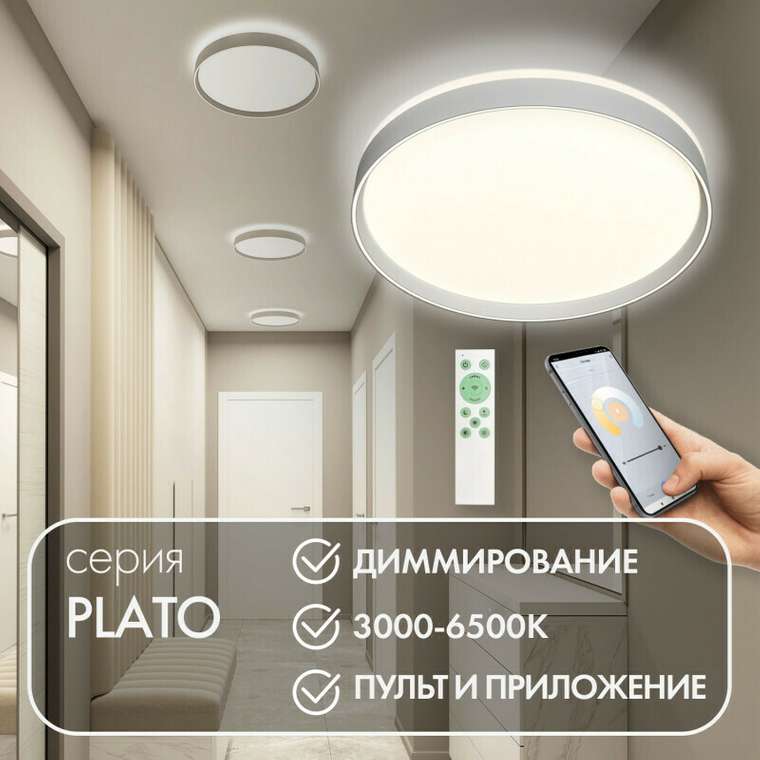Потолочный светильник Plato DK6511-WH (пластик, цвет белый)