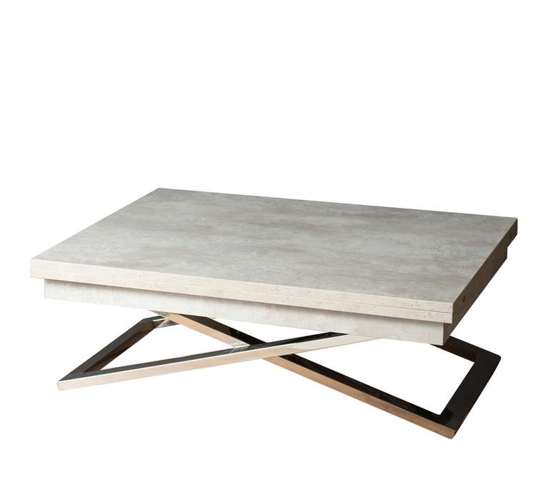 Стол-трансформер Cross цвета бетон на серых опорах