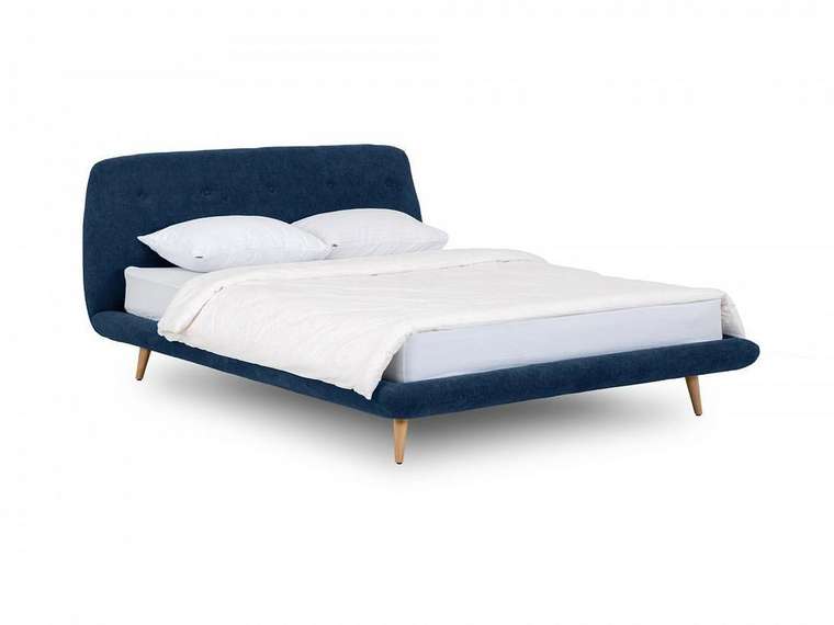 Кровать Loa синего цвета 160x200
