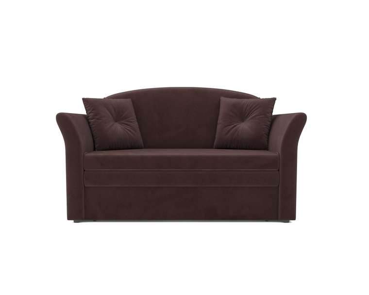 Прямой диван-кровать Малютка 2 коричневого цвета
