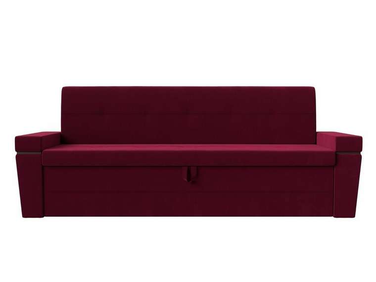 Прямой диван-кровать Деметра бордового цвета