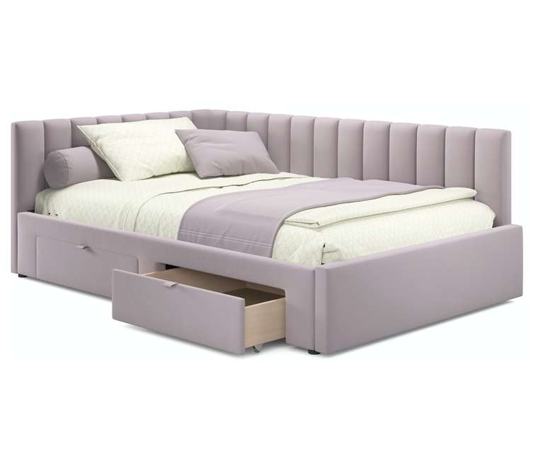 Кровать Milena 120х200 лилового цвета без подъемного механизма