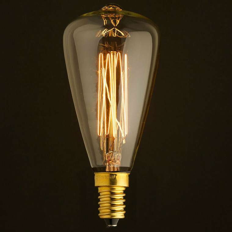 Ретро лампа накаливания E14 40W 220V 4840-F конусной формы