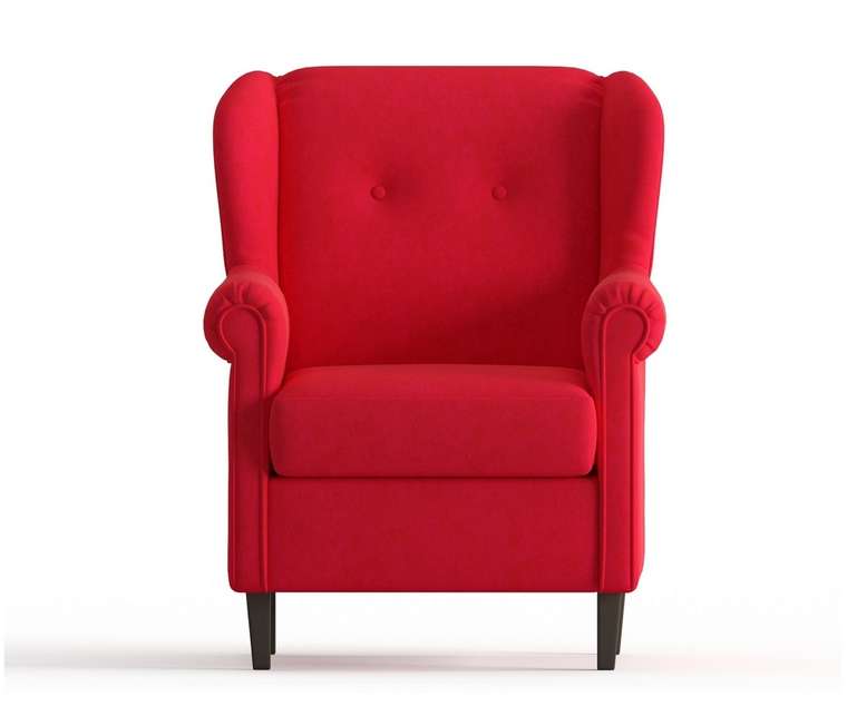 Кресло из вельвета Леон красногоцвета