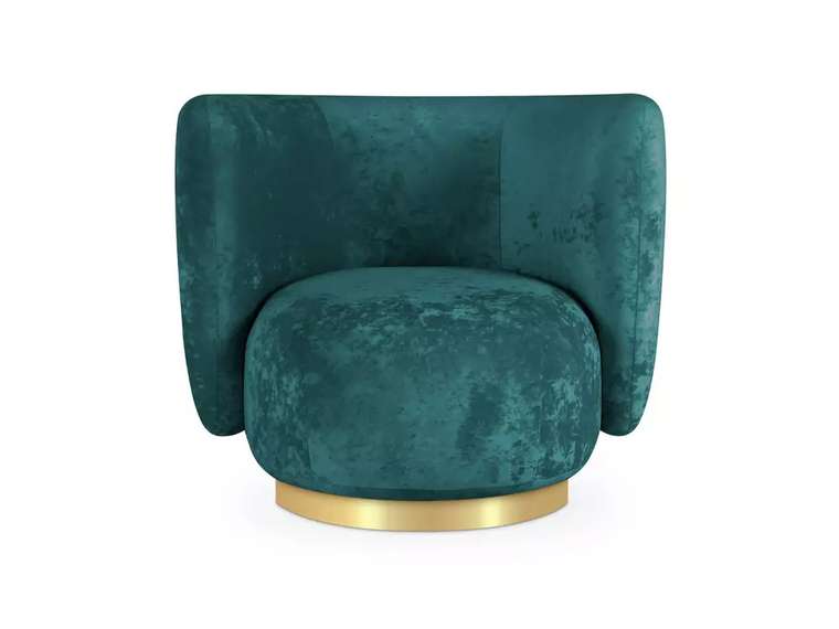 Кресло Lucca бирюзового цвета с золотым основанием 