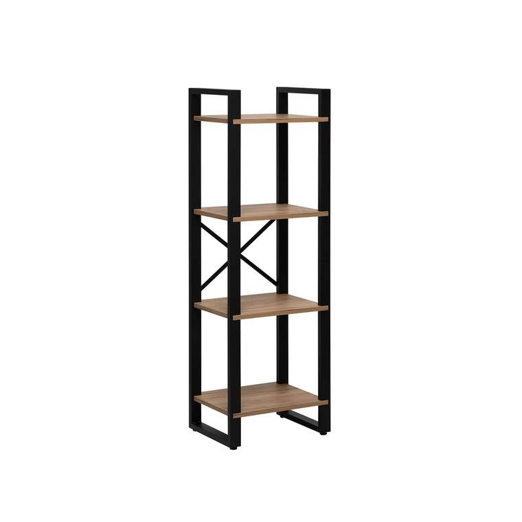 Стеллаж Стилвуд 114 бежево-черного цвета
