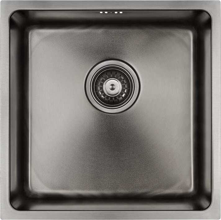 Кухонная мойка квадратная Paulmark Lassan 44х44 см черного цвета
