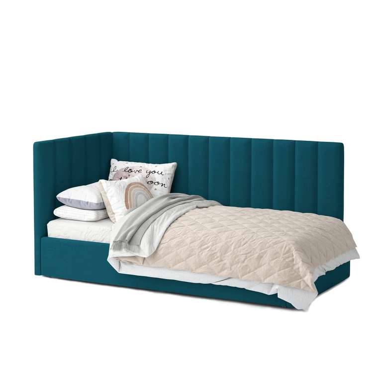 Кровать Меркурий-3 80х190 сине-зеленого цвета с подъемным механизмом