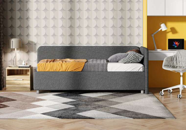 Кровать Capri R 120х200 графитового цвета без основания и подъемного механизма