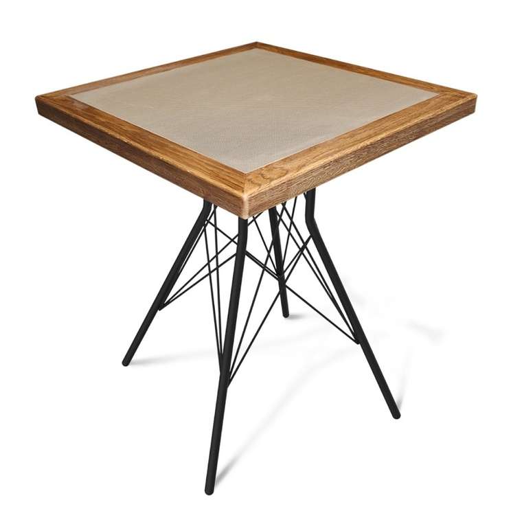 Стол обеденный со столешницей из массива дуба и керамики