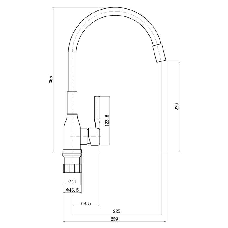 Смеситель для кухни Plstart PG54022B22, хром/бежевый