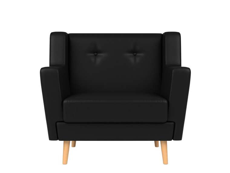 Кресло Брайтон черного цвета (экокожа)
