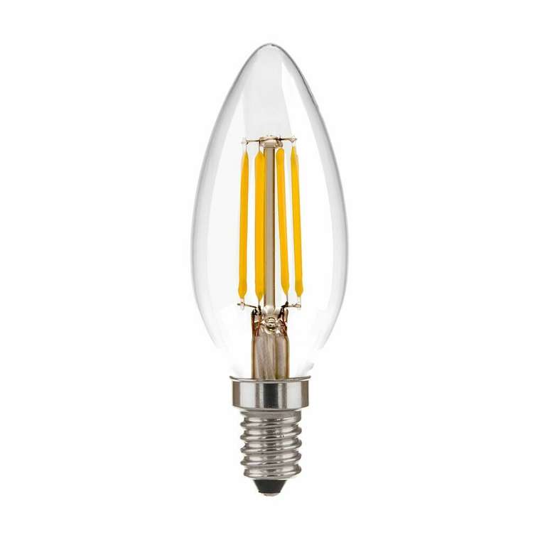 Филаментная светодиодная лампа "Свеча" С35 7W 4200K E14 (C35 прозрачный) BLE1412 Свеча F