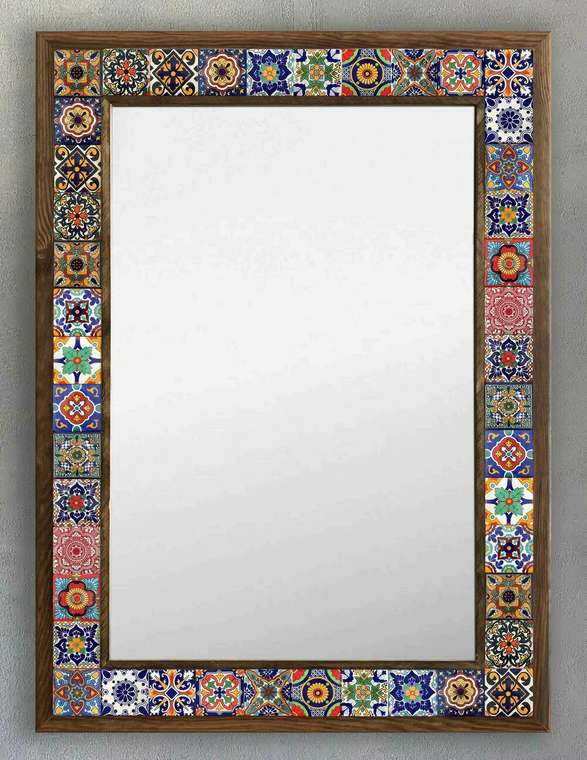 Настенное зеркало 53x73 с мозаикой из камня