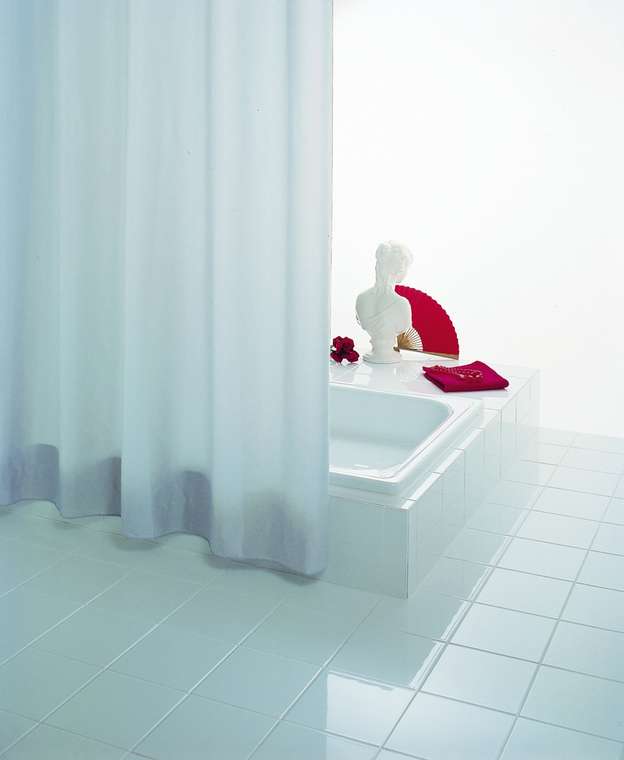 Штора для ванных комнат Uni текстильная белый