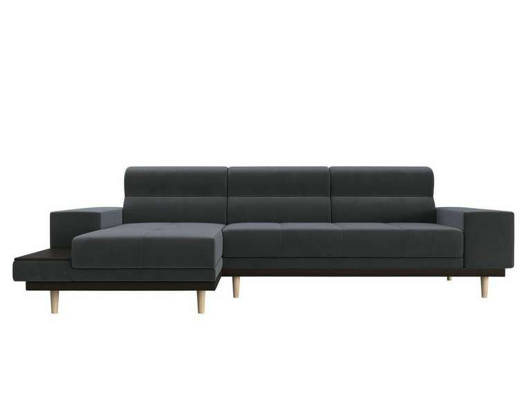 Угловой диван-кровать Леонардо серого цвета левый угол