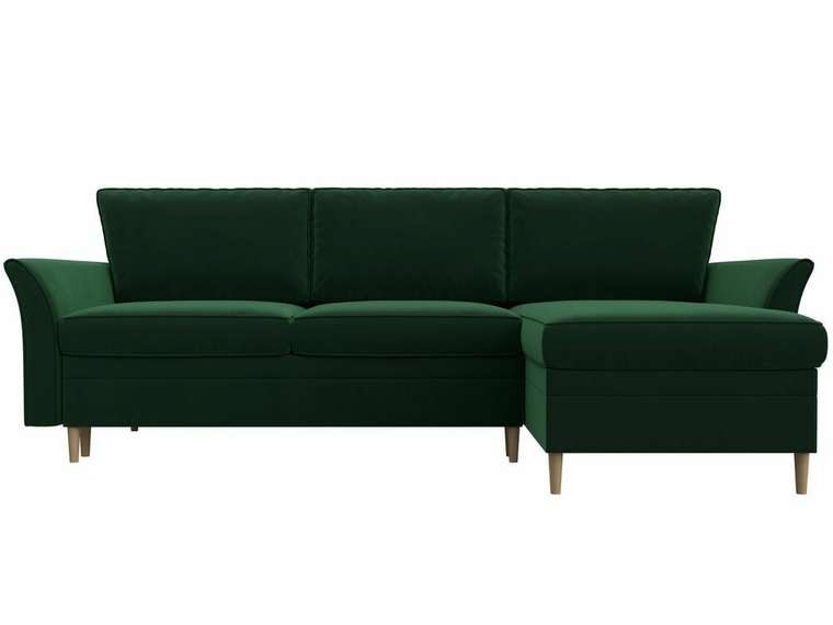 Угловой диван-кровать София зеленого цвета правый угол