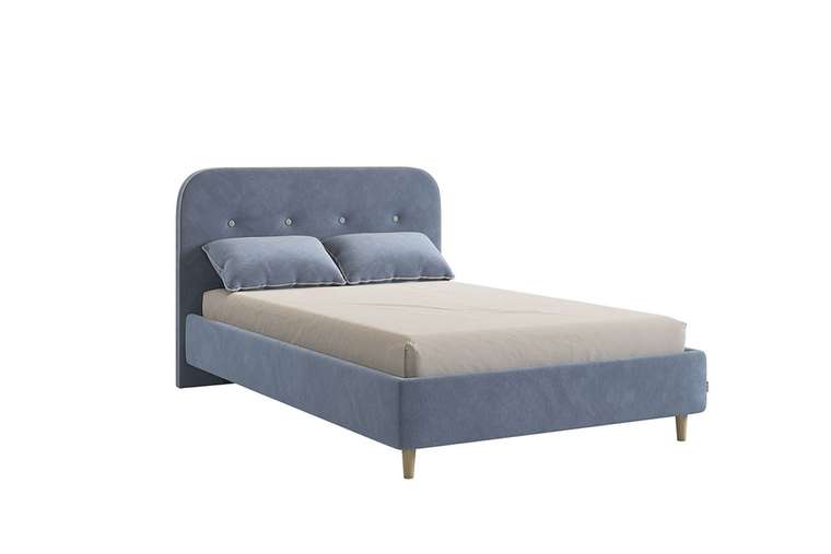 Кровать Лео 120х200 синего цвета без подъемного механизма