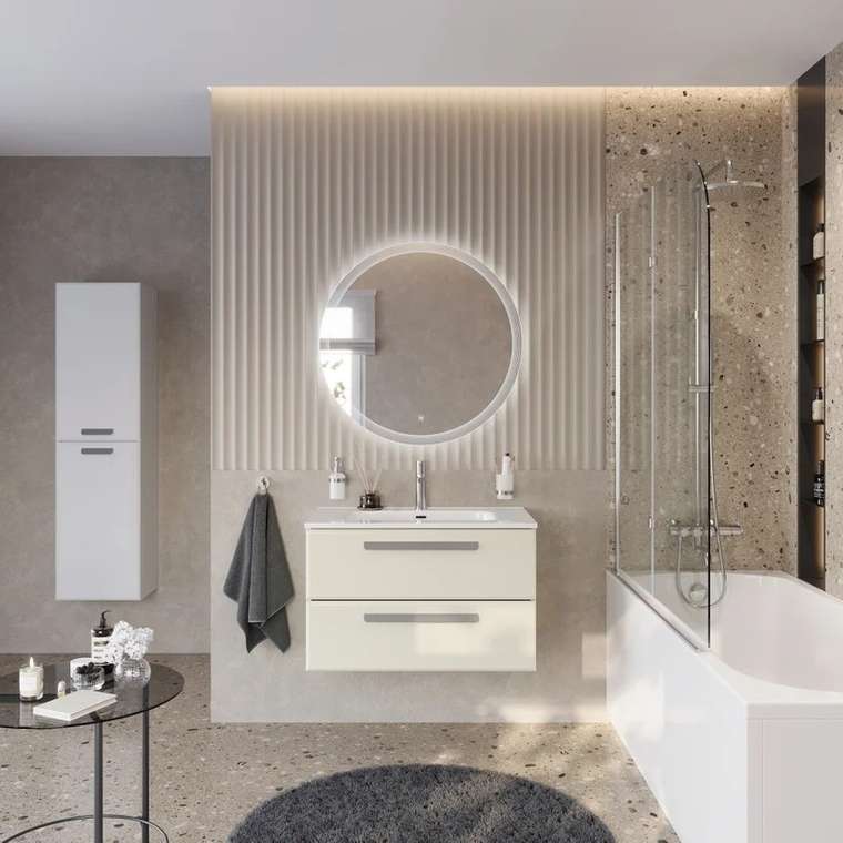 Мебель для ванной комнаты Eco 80 бежевого цвета