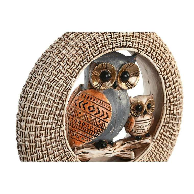 Декоративная фигура DKD Home Decor 16,5 x 6 x 25,5 cm Бежевый Сова Синий Boho (2 штук)
