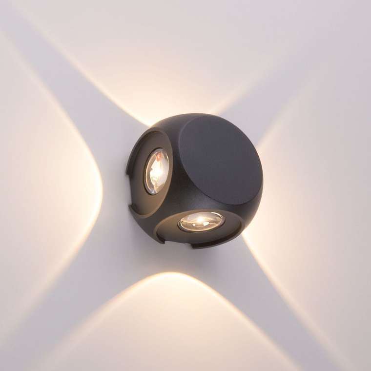 Пылевлагозащи&lt;wbr&gt;щенный светодиодный светильник CUBE черный IP54 1504 TECHNO LED Сube