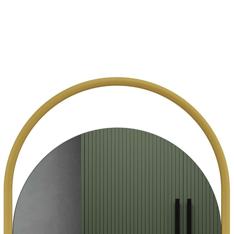 Дизайнерское настенное зеркало Evelix S в металлической раме золотого цвета