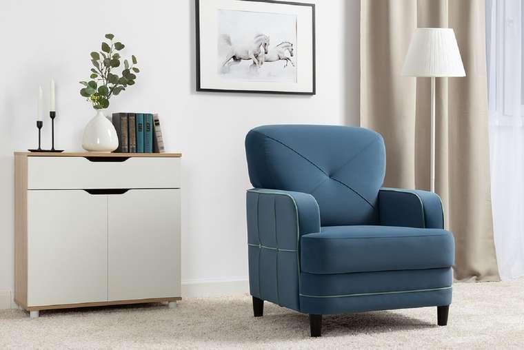 Кресло Черри синего цвета